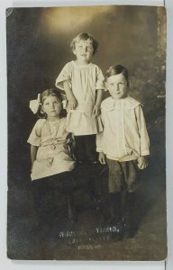 Fawn Creek Kansas Scantlin Children RPPC c1914 Real Photo Postcard O7