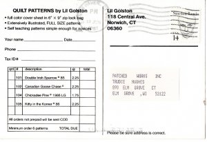 Quilt Patterns by Lil Golston - Price List