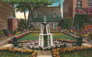 1953 Old Stone House & Enchanted Garden Richmond Virginia VA Vintage Postcard