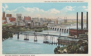 Chicago Milwaukee & St Paul Railway Milling District Minn USA Postcard