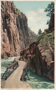 Big Thompson Canon Estes Park Colorado. Scenic Bridge, Rocky Mountains Postcard