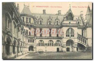 Old Postcard Pierrefonds Chateau Court