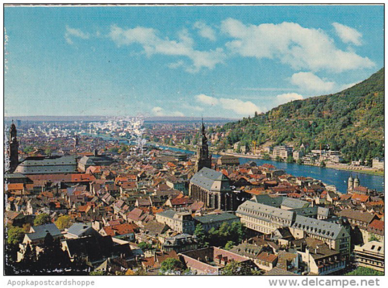 Germany Heidelberg Blick Vom Schloss Aof Stadt und Neckar