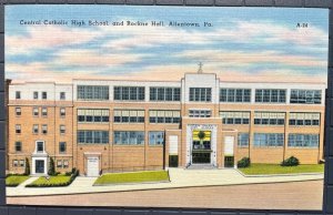 Vintage Postcard 1930-45 Central Catholic High School & Rockne Hall Allentown PA