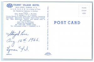 1966 Tourist Village Motel Main Street Gorham New Hampshire NH Vintage Postcard 