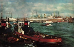 Rotterdam, Sleepboten, tugs Kinderdijk Kralingen, Havengezicht POSTCARD