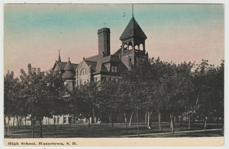 SD Watertown South Dakota High School 1925 Postcard