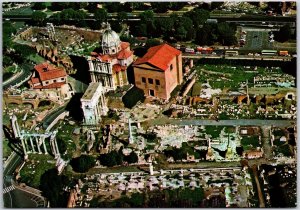 Roma Aerial View Of Roman Forum Rome Italy Buildings Churches Postcard