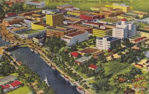 Aerial View of Fort Lauderdale, Florida Linen