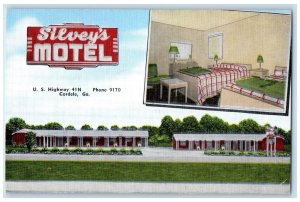 c1940's Silvey's Motel Exterior Bed Room View Cordele Georgia Unposted Postcard