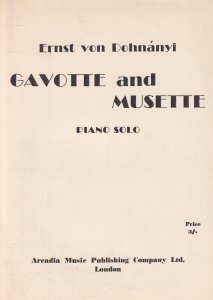 Ernst Von Dohnanyo Gavotte And Musette Classical Sheet Music