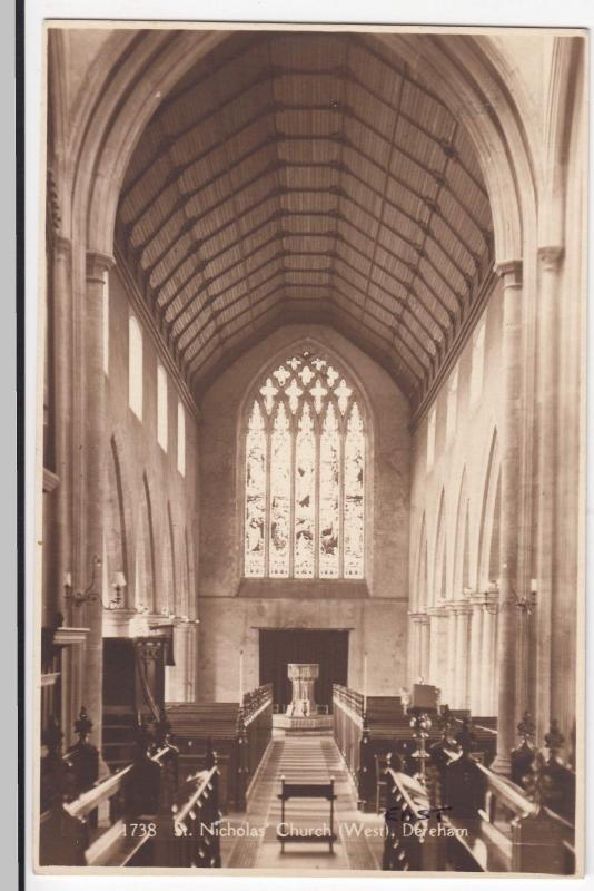 Norfolk; Interior, St Nicholas Church, (West) Dereham RP PPC By H Coates, Unused 