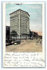 1906 Majestic Building Streetcar Roadside Detroit Michigan MI Vintage Postcard 