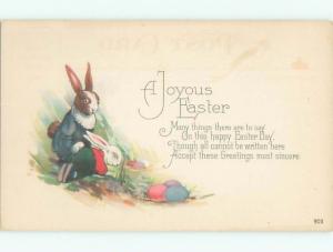 Pre-Linen Easter HUMANIZED BUNNY RABBIT IN FANCY CLOTHING AB3433