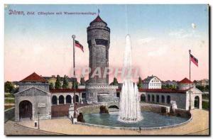 Postcard Old Duren Rhld Colnplatz put Wasserturmanlage