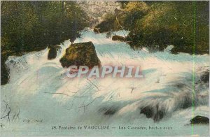 Old Postcard Fontaine de Vaucluse Cascades High Water