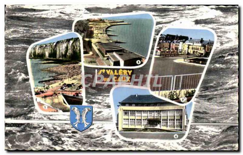 Modern Postcard Saint Valery en Caux The Beach and cliffs