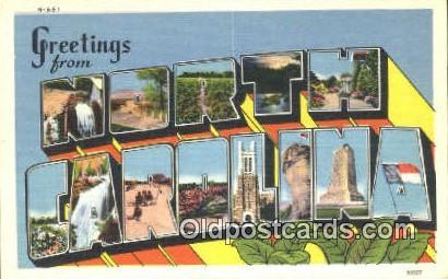 North Carolina USA Large Letter Town Vintage Postcard Old Post Card Antique P...