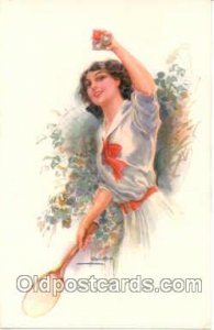 Tennis Postcard Postcards <br><br> Artist Usable Artist USAble Un...