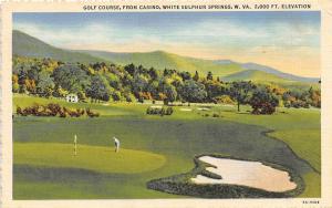 Golf Course White Sulphur Springs West Virginia #2 linen postcard