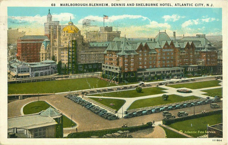 Postcard Dennis And Shelburn Hotel, Atlantic City, NJ Posted 1929