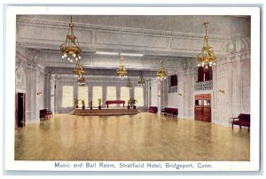 c1940's Music And Ball Room Stratfield Hotel Bridgeport Connecticut CT Postcard