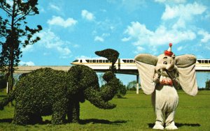 Vintage Postcard Strolling Topiary Lane Scenic Journey To The Magic Kingdom