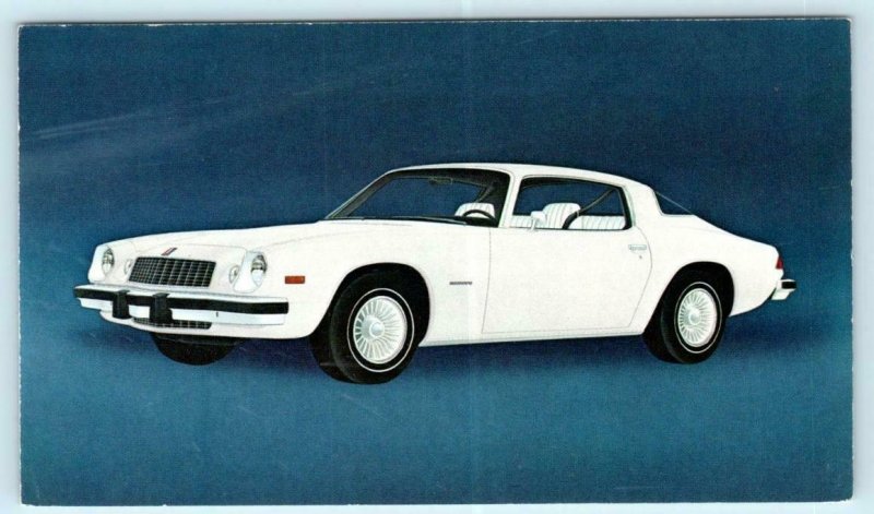 Automobile Car Advertising 1975 CHEVROLET CAMARO White Auto  Postcard