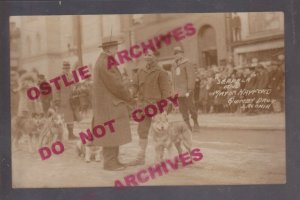 Laconia NH RPPC c1920 SEPPALA Dog Sled Team MUSHER Mayor SIBERIAN HUSKIES TEAM