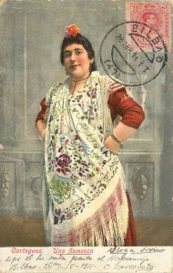 Postcard A Female Flamenco Dancer Cartagena Spain 2515