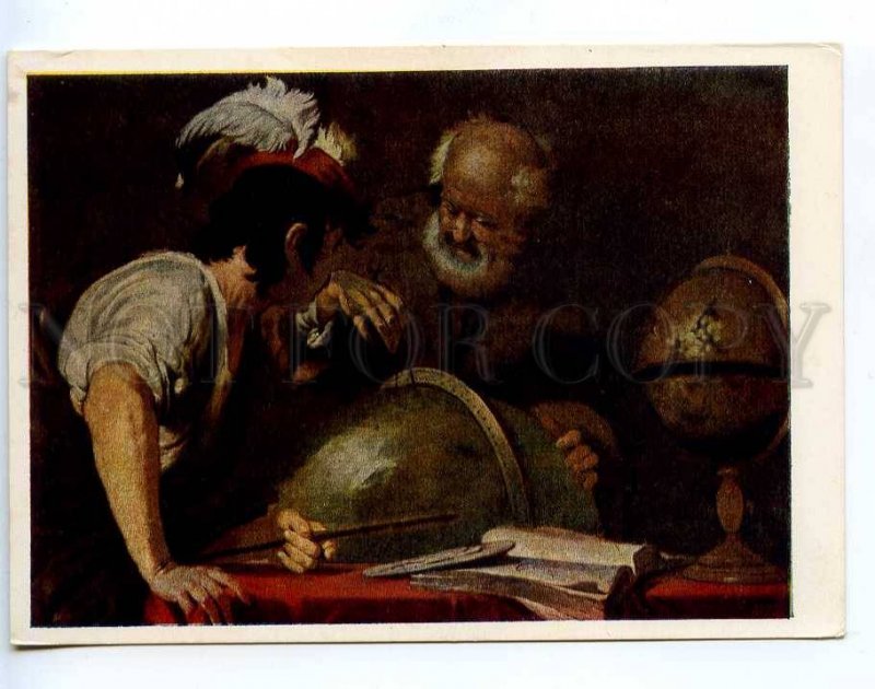 217980 Bernardo Strozzi astronomer & his disciple postcard