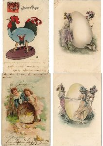 EASTER LOT OF EMBOSSED, ARTIST SIGNED 400 CPA Pre-1930 w. BETTER, PART 4.(L3115)