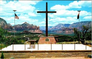 Sedona AZ Arizona SHRINE OF THE RED ROCKS Easter Service Cross RELIGION Postcard
