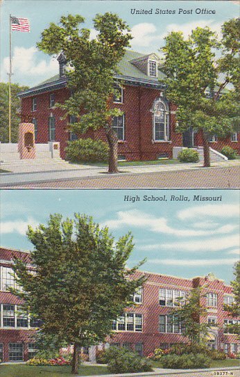 Missouri Rolla Post Office and High School Curteich
