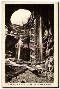 Padirac Old Postcard wells Staircase rock bottom