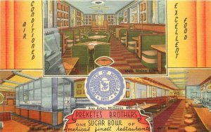 Postcard Michigan Ann Arbor Prekete's Brothers Sugar Bowl Restaurant 23-10081