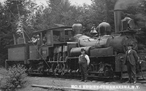 PC1/ Wanakena New York RPPC Postcard Shay#5 Railroad Rich Lumber Co c1910 450