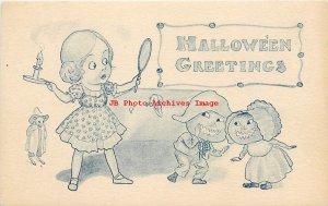 Halloween, Samson Brothers No S 601-5 Blue, Girl with Mirror, JOL Head Couple