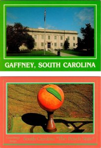 2~4X6 Postcards GAFFNEY SC South Carolina CHEROKEE COUNTY COURTHOUSE~PEACH TOWER