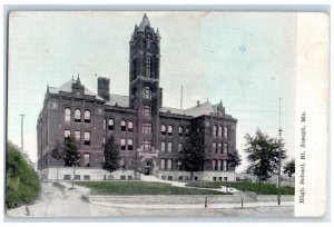 c1910 High School Exterior Building St. Joseph Missouri Vintage Antique Postcard