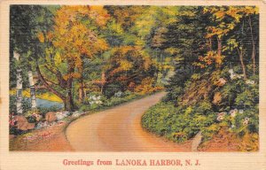 Lanoka Harbor New Jersey  Greetings From Lanoka Harbor Color Linen PC U3702