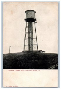 c1905 View of Water Tower Strawberry Point Iowa IA Antique Unposted Postcard