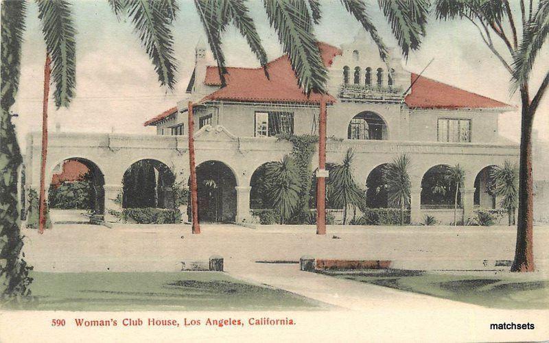 C-1910 Los Angeles California Woman''s Club House hand Colored Cardinell 7148