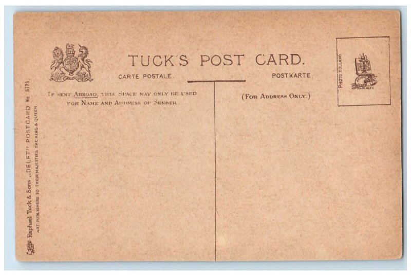 c1910 On The Common Horse Carriage Unposted Antique Delft Tuck Art Postcard