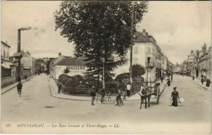 CPA MONTEREAU Rue Grande et Victor-Hugo 924769