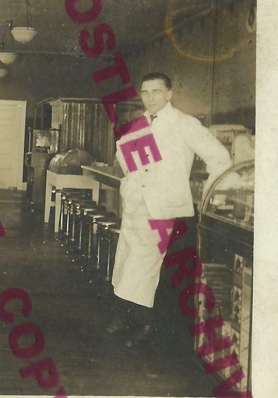 Waubun MINNESOTA RPPC '10 INTERIOR ICE CREAM PARLOR Soda Fountain nr Twin Valley