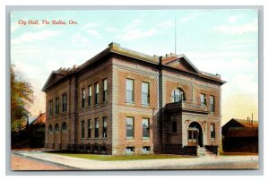 Vintage 1910's Postcard City Hall Building The Dalles Oregon