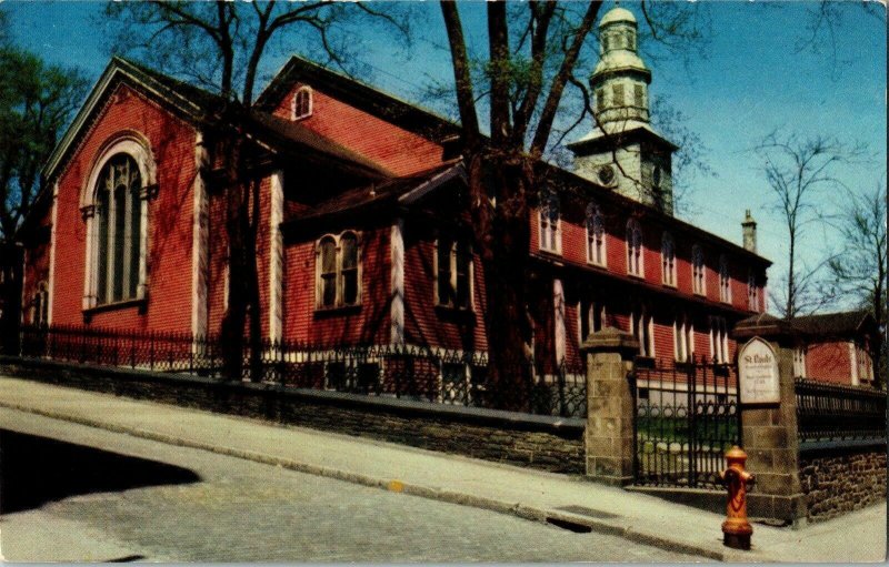 St Pauls Church Halifax Nova Scotia Book Room LTD Postcard Mirro Chrome Crocker 