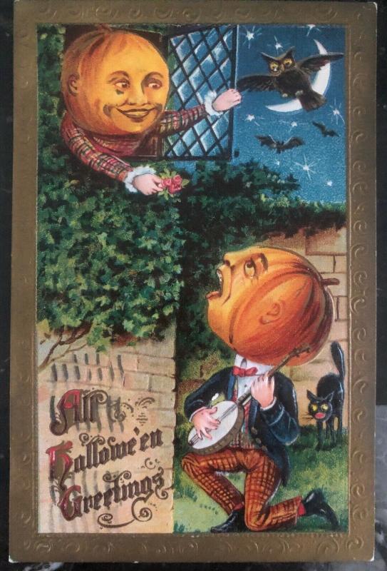 1910 Troy NY Usa Picture Postcard PPC Cover All Halloween Greetings