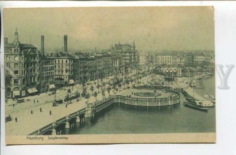 460876 GERMANY 1907 year Hamburg Jungfernstieg Vintage postcard